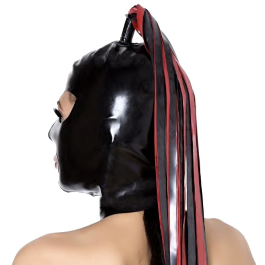 Latex Rubber Mask with Ponytail
