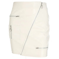 White Vinyl Zipped Skirt