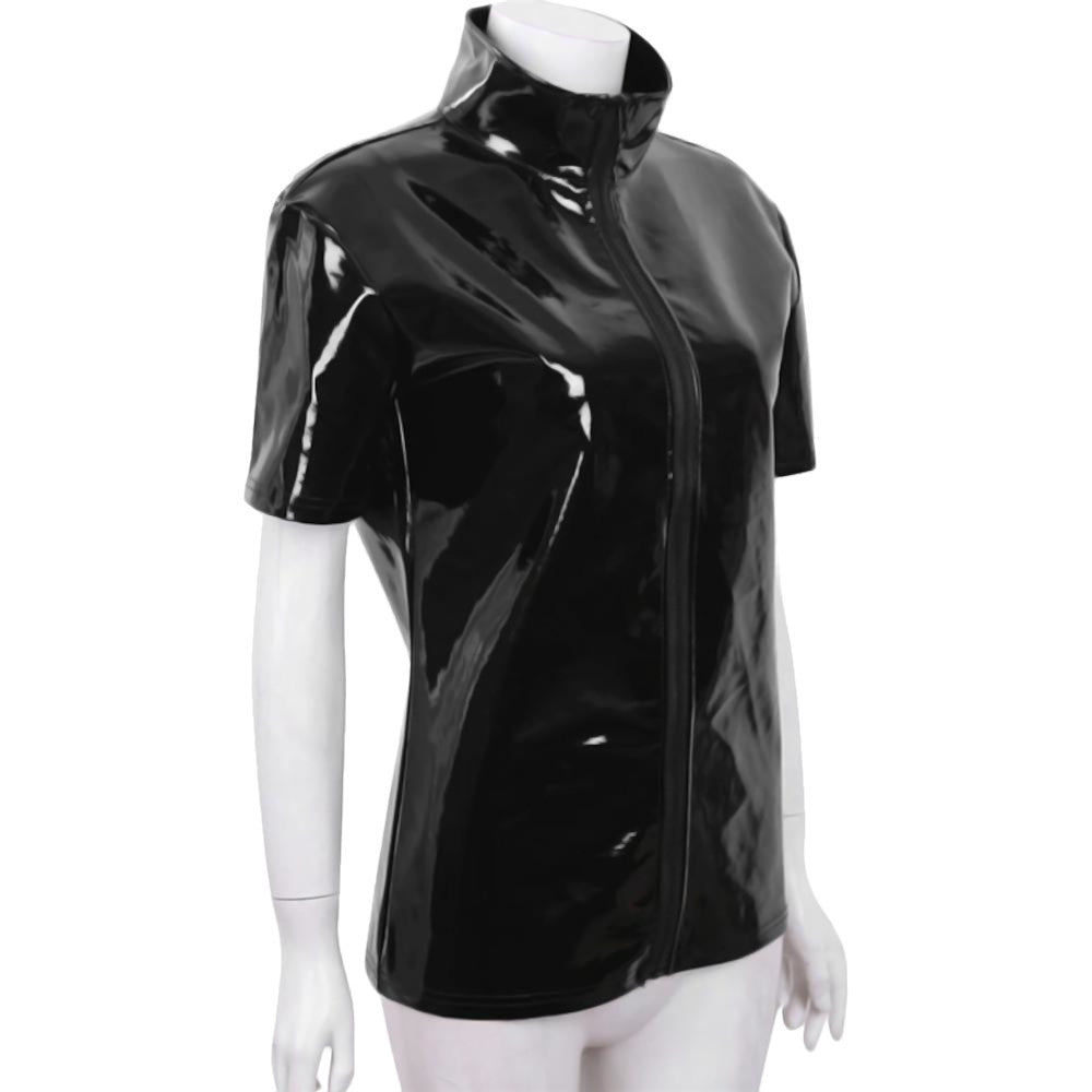 Black PVC Zippered Top