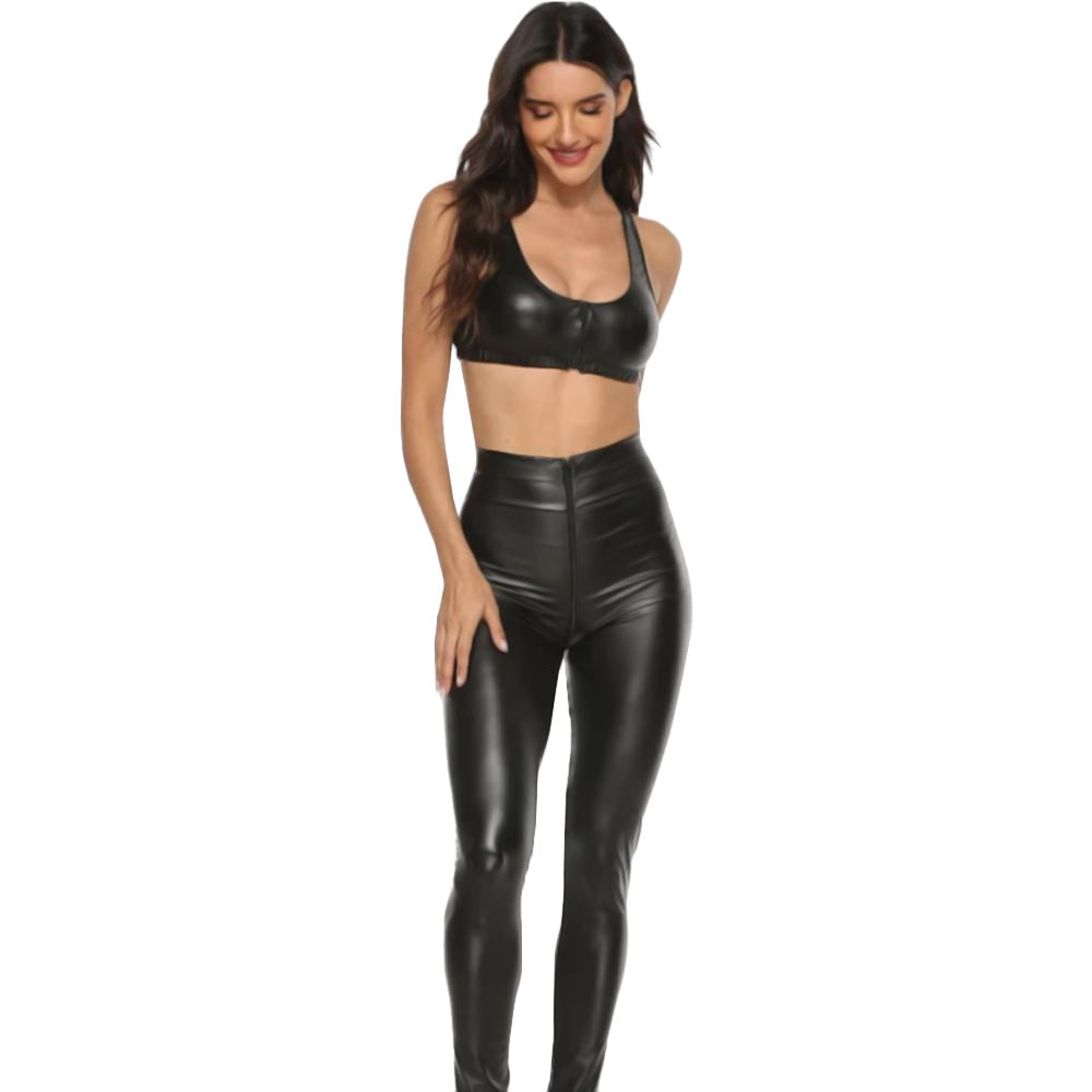 Stretchy Pants Black PVC Leggings