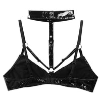 PVC Bra with Buckled Neck Collar