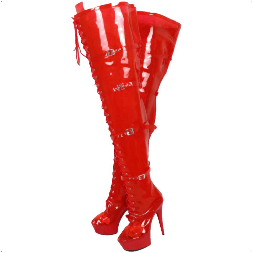 Sassy See-Through Red PVC Boots