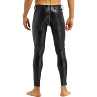 Zippered Crotch Men's Vinyl Pants