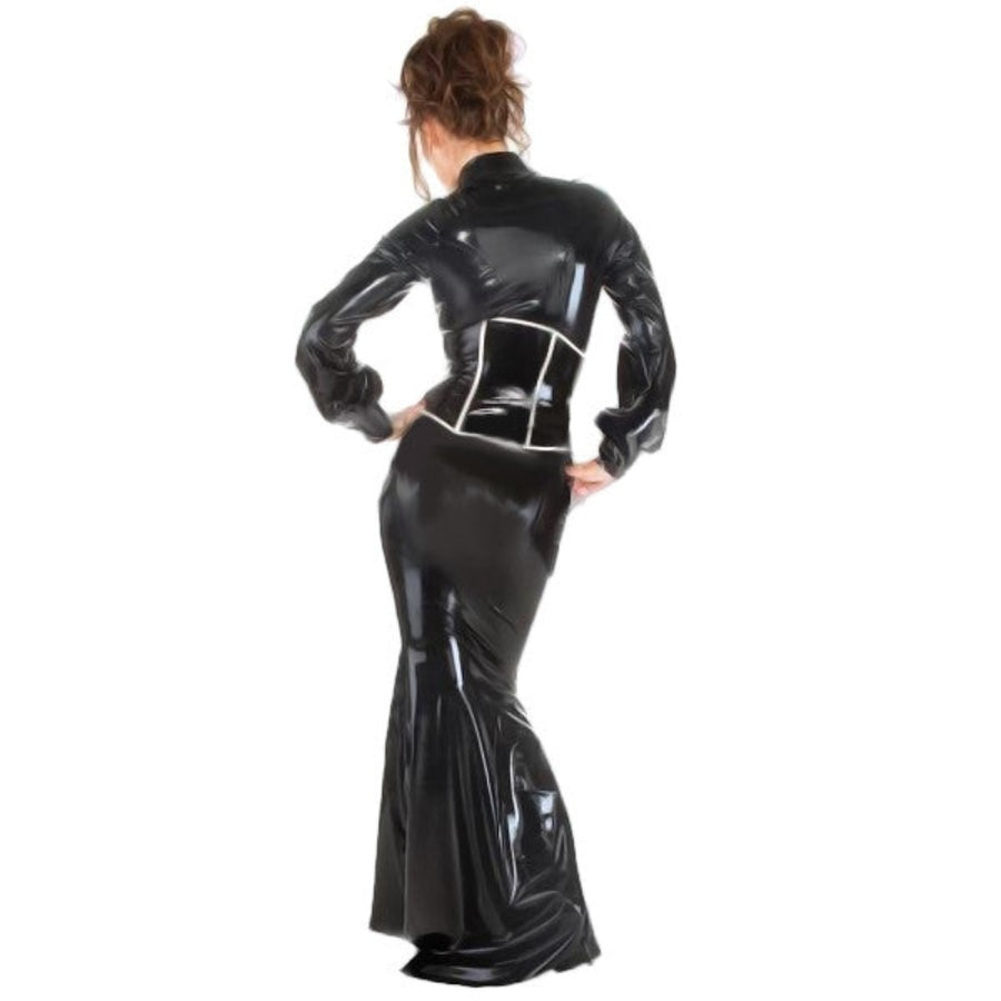 leather hobble dress Fantastic Flared Latex Hobble Dress – Laidtex