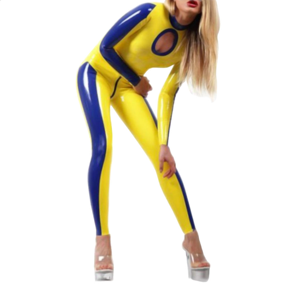 Bold Bi-Colour Latex Suit