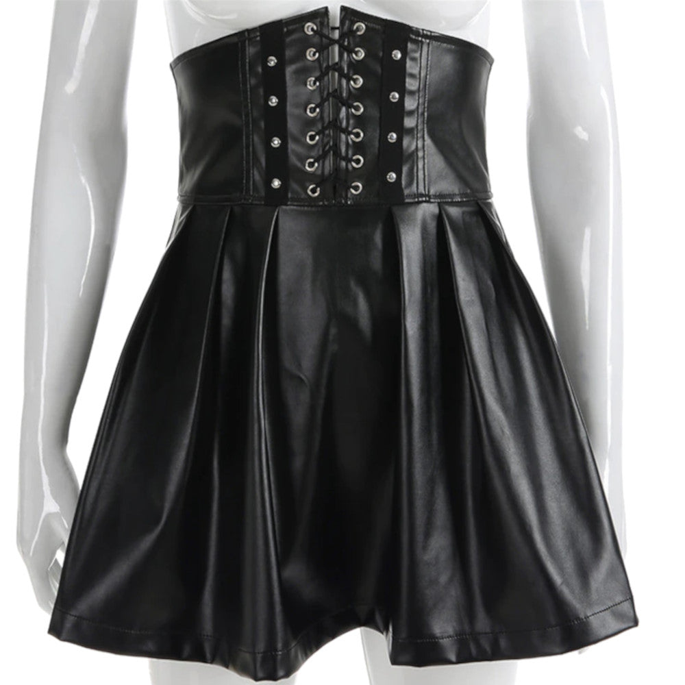 Corseted PVC Skater Skirt