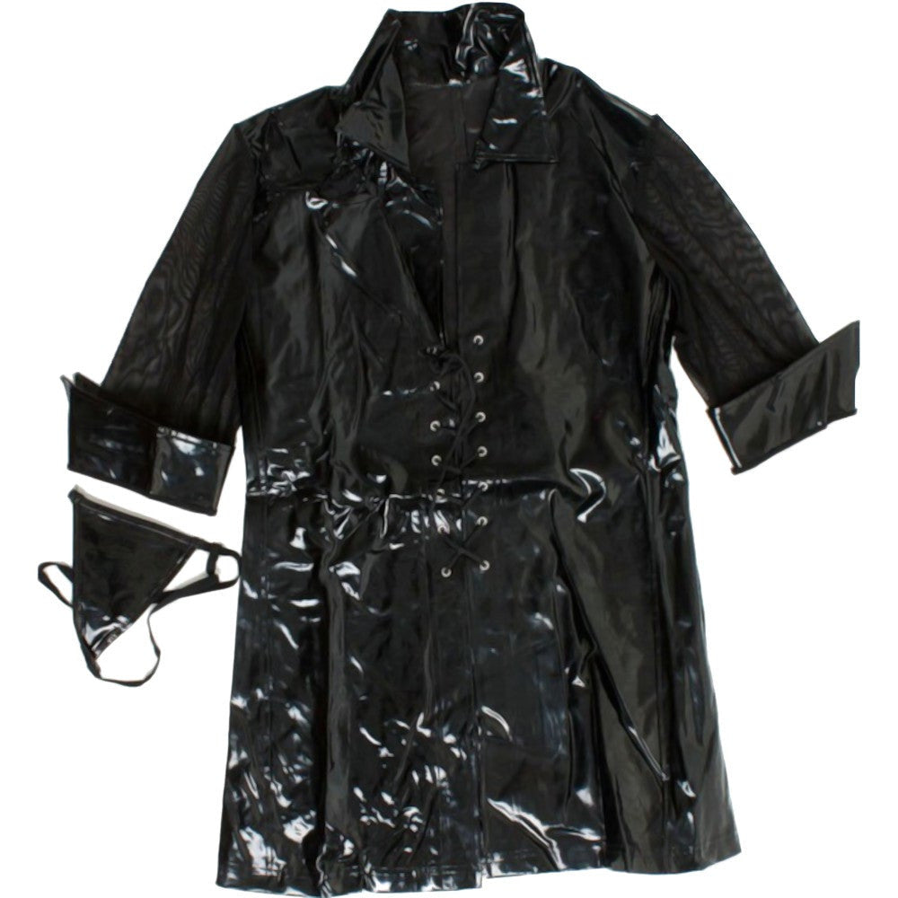 Marvelous Mesh Sleeved PVC Coat