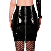 Front Laced PVC Midi Skirt