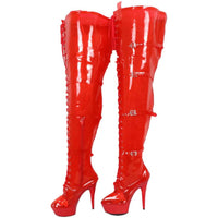 Sassy See-Through Red PVC Boots