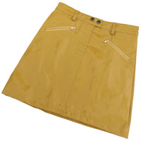 Yellow Vinyl Skirt with Pockets