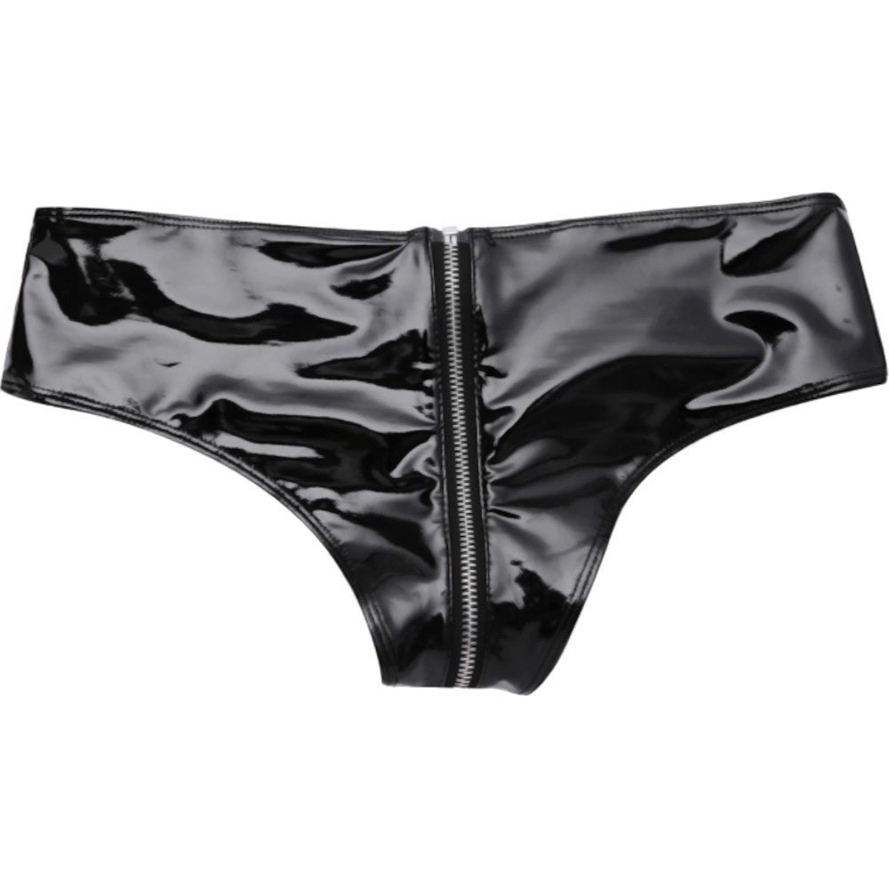 Unzip Me Black PVC Panties