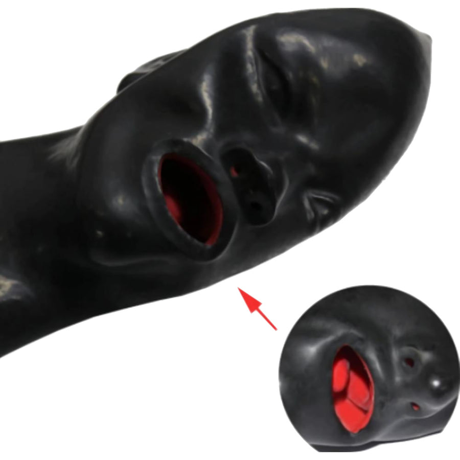 Rubber Breathplay Hood Mask with Tubes
