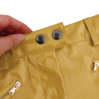 Yellow Vinyl Skirt with Pockets