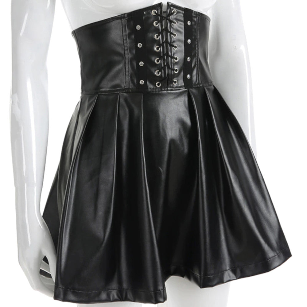 Corseted PVC Skater Skirt