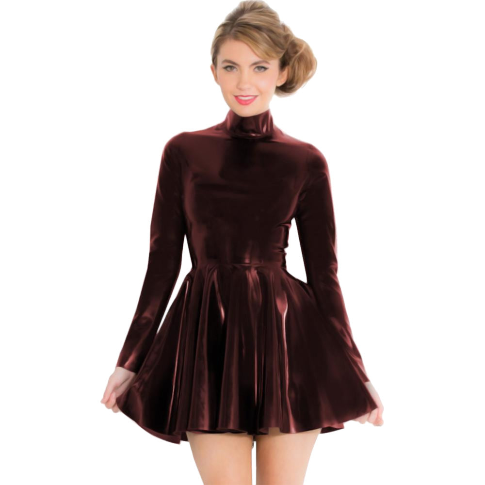 vinyl skater dress Amazon.com: Women's PU Leather Skater Long Dress High Neck Long Puff Sleeve A-Line Vinyl Maxi Dress Wetlook (Small,Black,Small): Clothing, Shoes & Jewelry