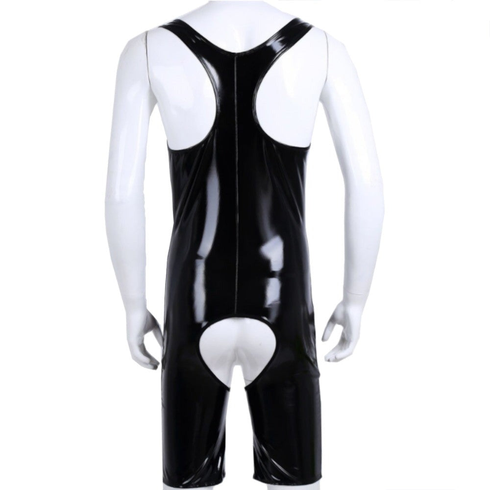 Patent Open Crotch Catsuit