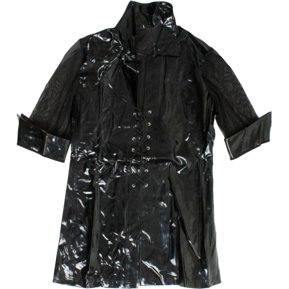 Marvelous Mesh Sleeved PVC Coat