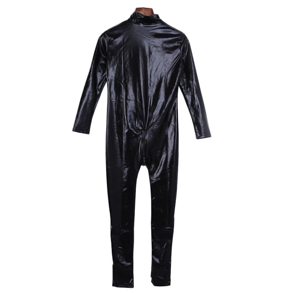 Sultry Black Vinyl Jumpsuit