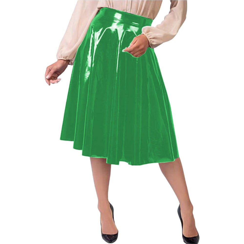 Vintage Vinyl Midi Skirt