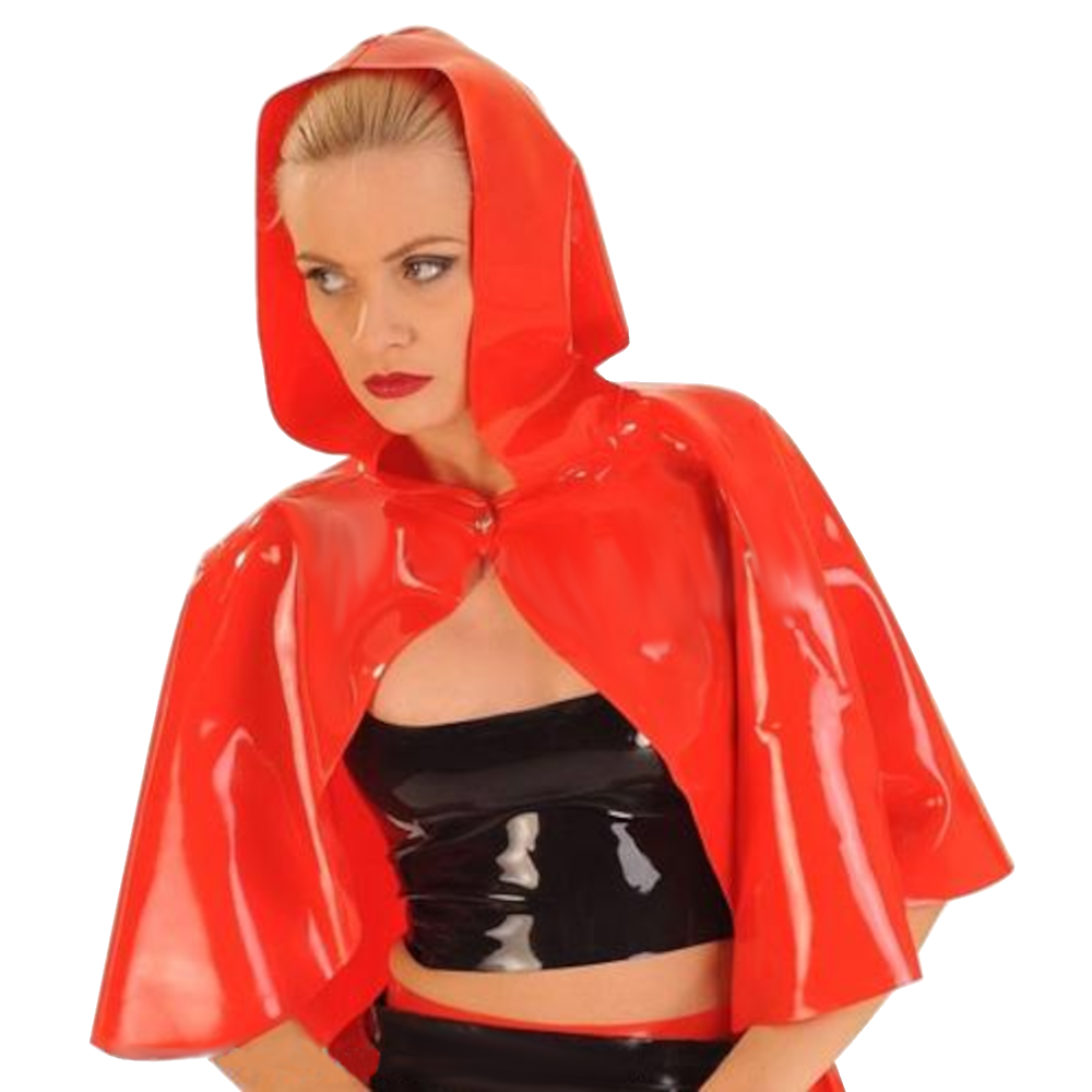 Racy Red Latex Cape